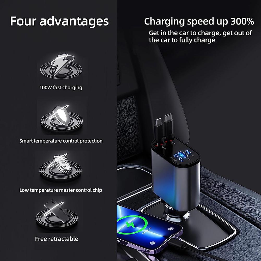 Retractable USB Car Charger