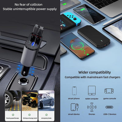 Retractable USB Car Charger