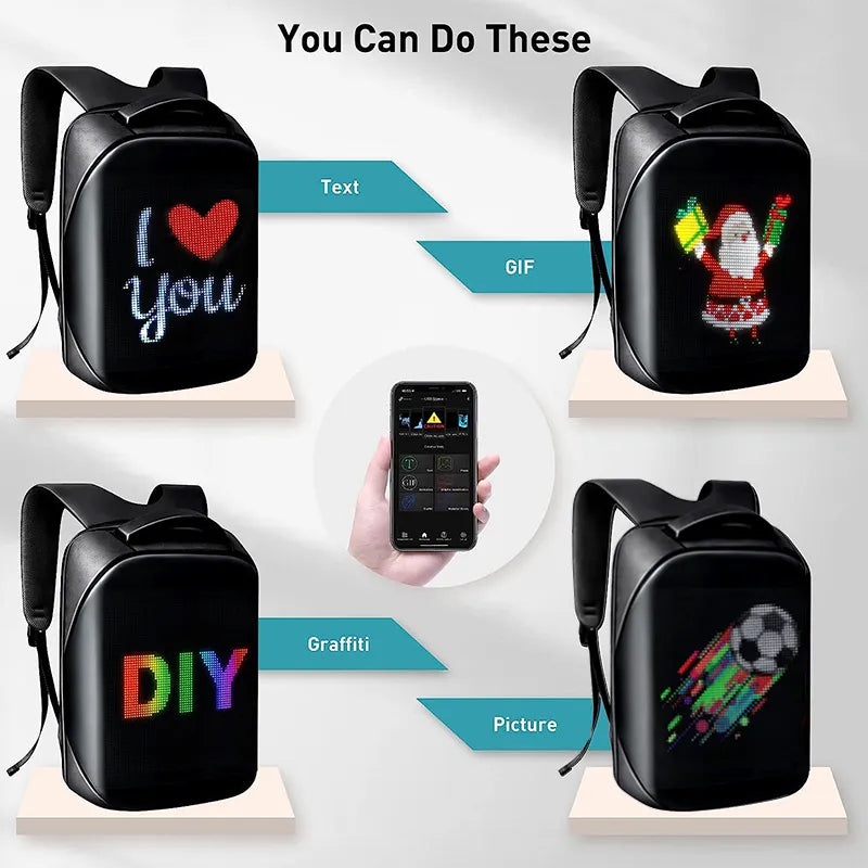 Smart App Led Screen Backpack