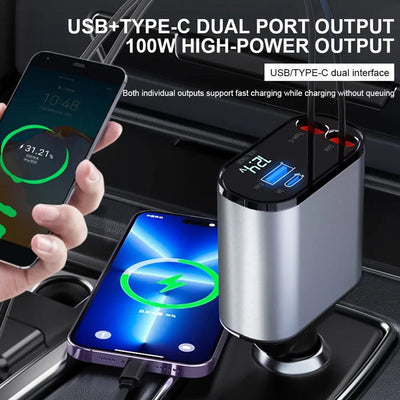 Retractable USB Car Charger